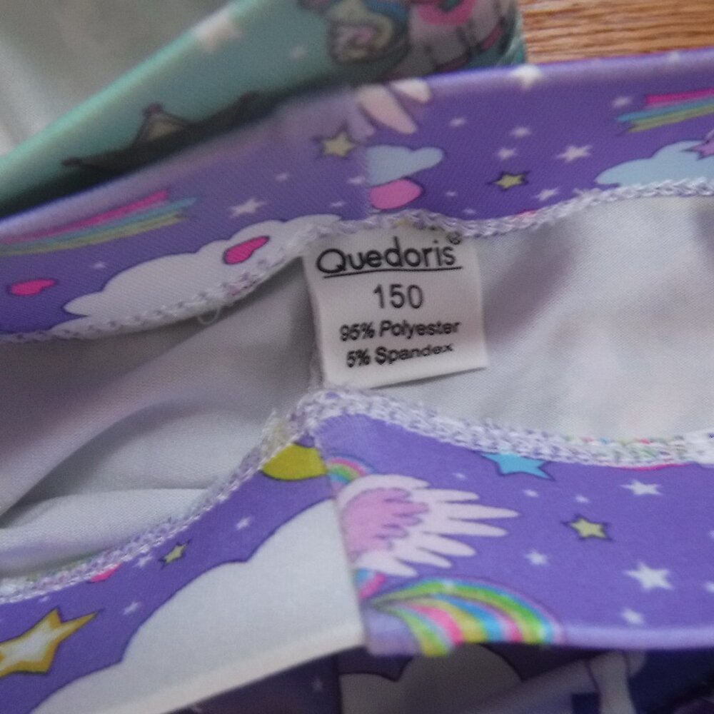 Quedoris Girls Unicorn Leggings Size 150 - Set of 3 NWT - Picture 10 of 13
